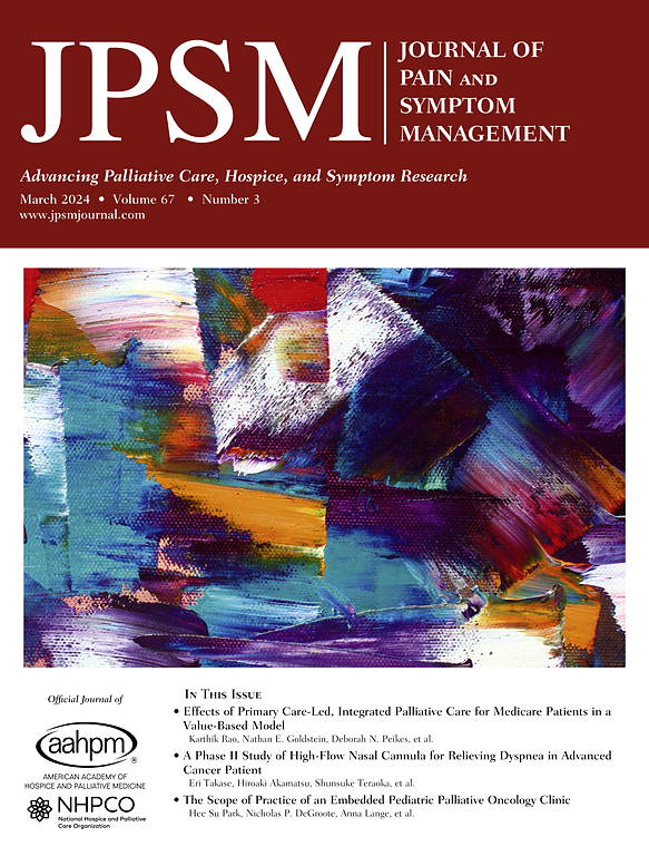 Go to journal home page - Journal of Pain and Symptom Management